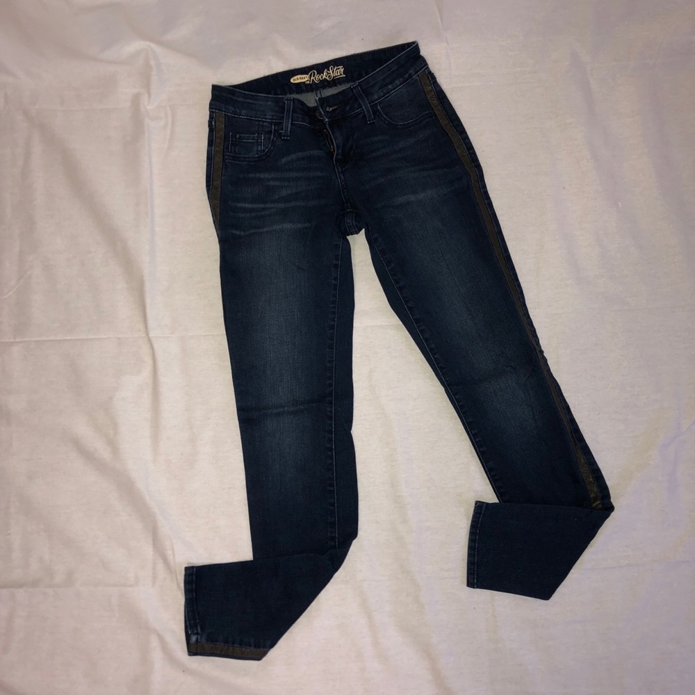 BRAND NEW Leather Stripe Jeans😎